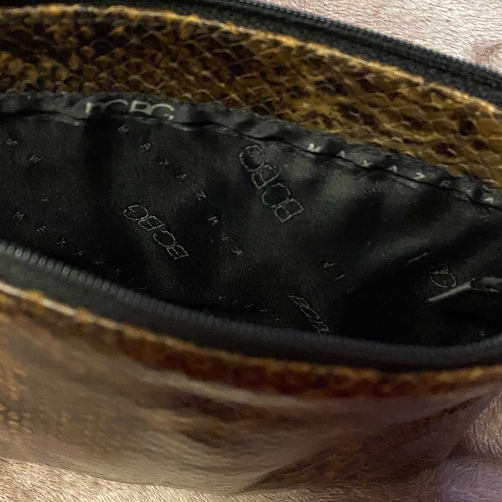 BCBG Brown Snakeskin Wristlet - Picture 2 of 5